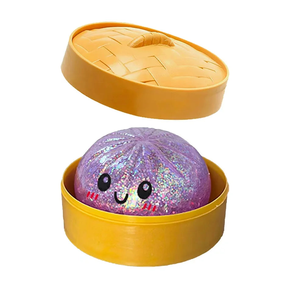 Dumpling Pressure Dumpling Squishies Cute Colorful Bun Toy Slow Rising Stress Relief Fidget Toy for Kids Adults Anti-Anxiety Gif