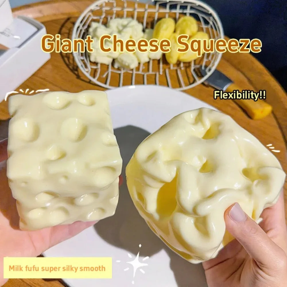 Taba Squishy  Cheese Cube Stress Ball Shapeable Squeeze Ball Non Rebound Sensory Fidget Toys for Kids and Adults Relaxing Gifts