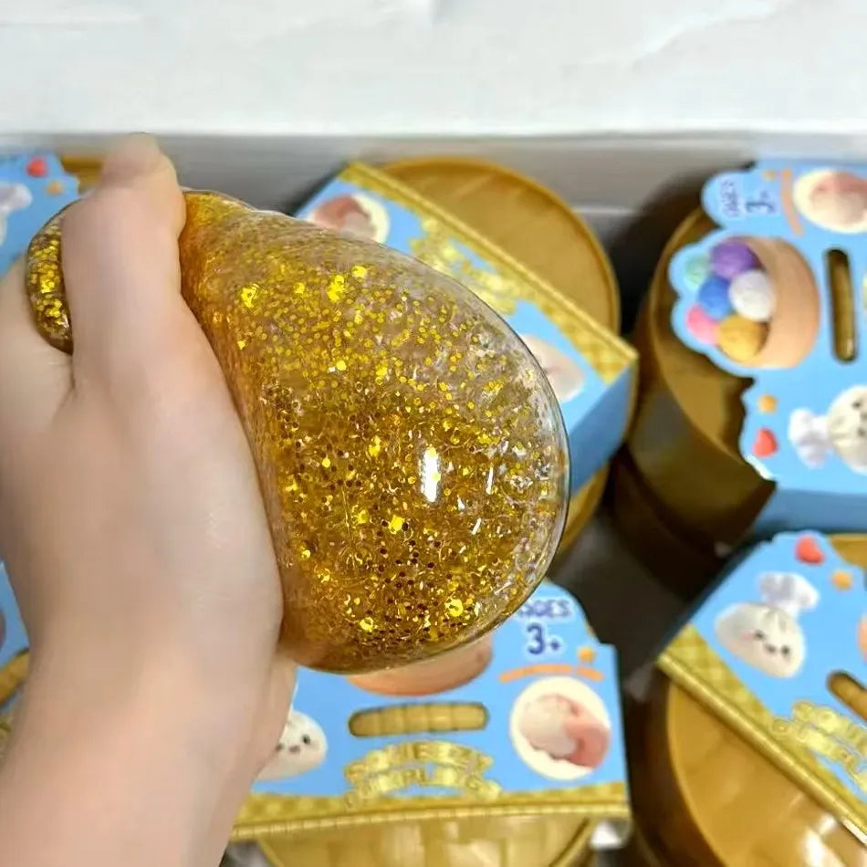 Dumpling Pressure Dumpling Squishies Cute Colorful Bun Toy Slow Rising Stress Relief Fidget Toy for Kids Adults Anti-Anxiety Gif