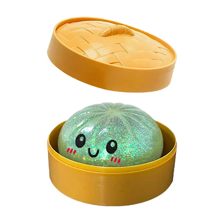 Dumpling Pressure Dumpling Squishies Cute Colorful Bun Toy Slow Rising Stress Relief Fidget Toy for Kids Adults Anti-Anxiety Gif