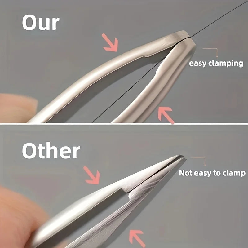 Premium Round Head Tweezers for Eyebrow & Facial Hair Removal Seamless Clips Short Hair Precision Beard Clip