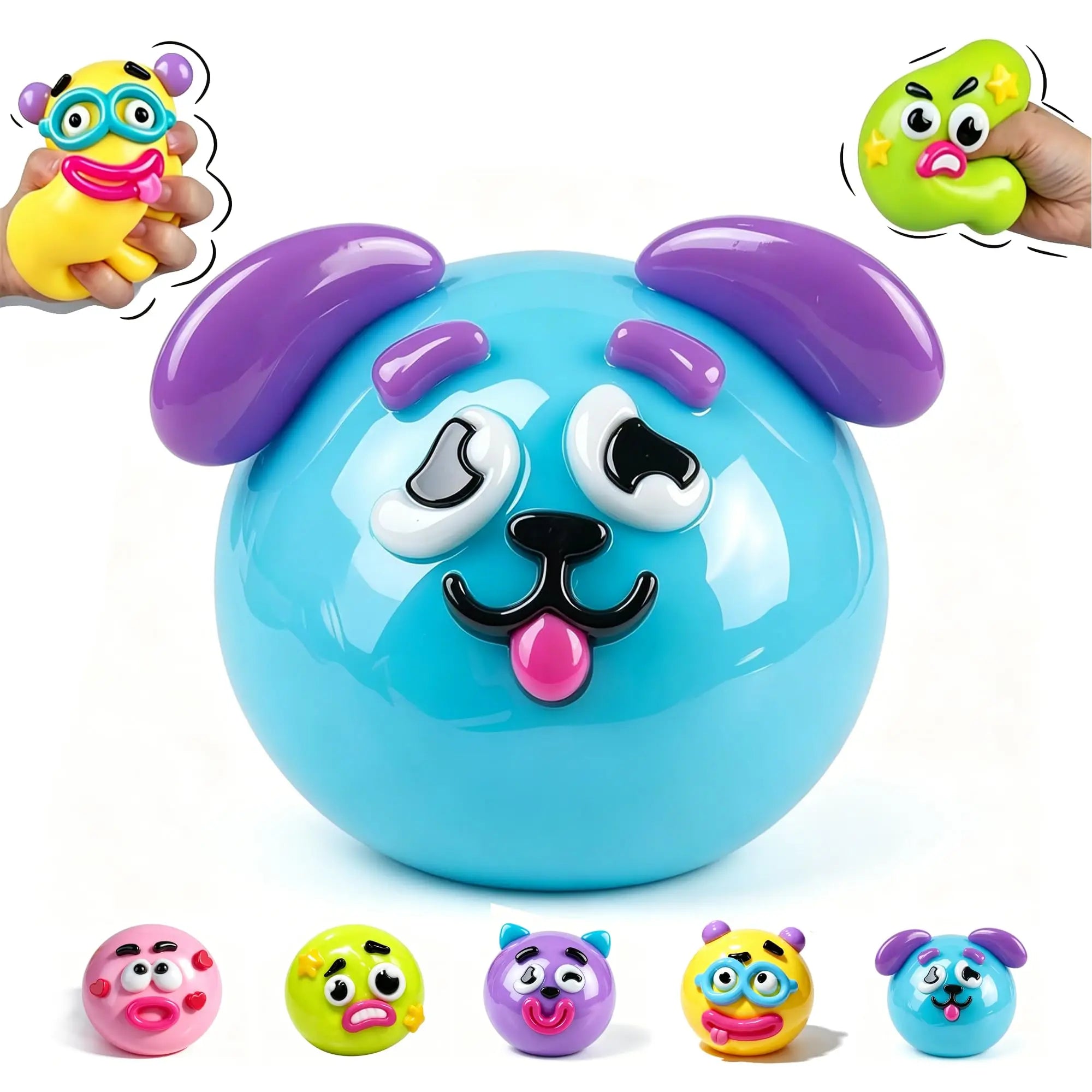 2026 NEW Smushers Squishy, Curiosities Dog Face Swap Squishy Toy, Soft Moldable Cute Slow Rise Squeeze Toy, Relaxing Sensory