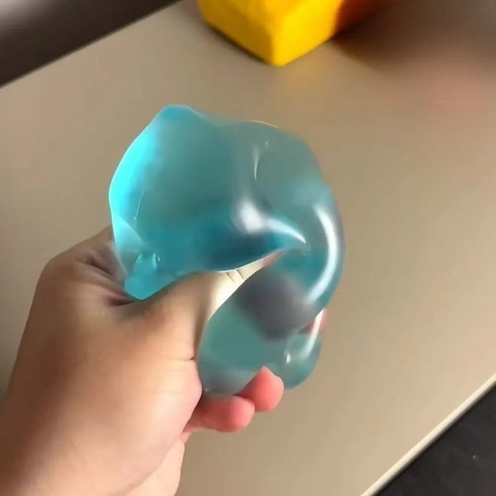 Blue Transparent Squishy Toys Slow Resilience Soft Material Anti Stress Sensory Fidgets Stress Relief Simulate Sensory