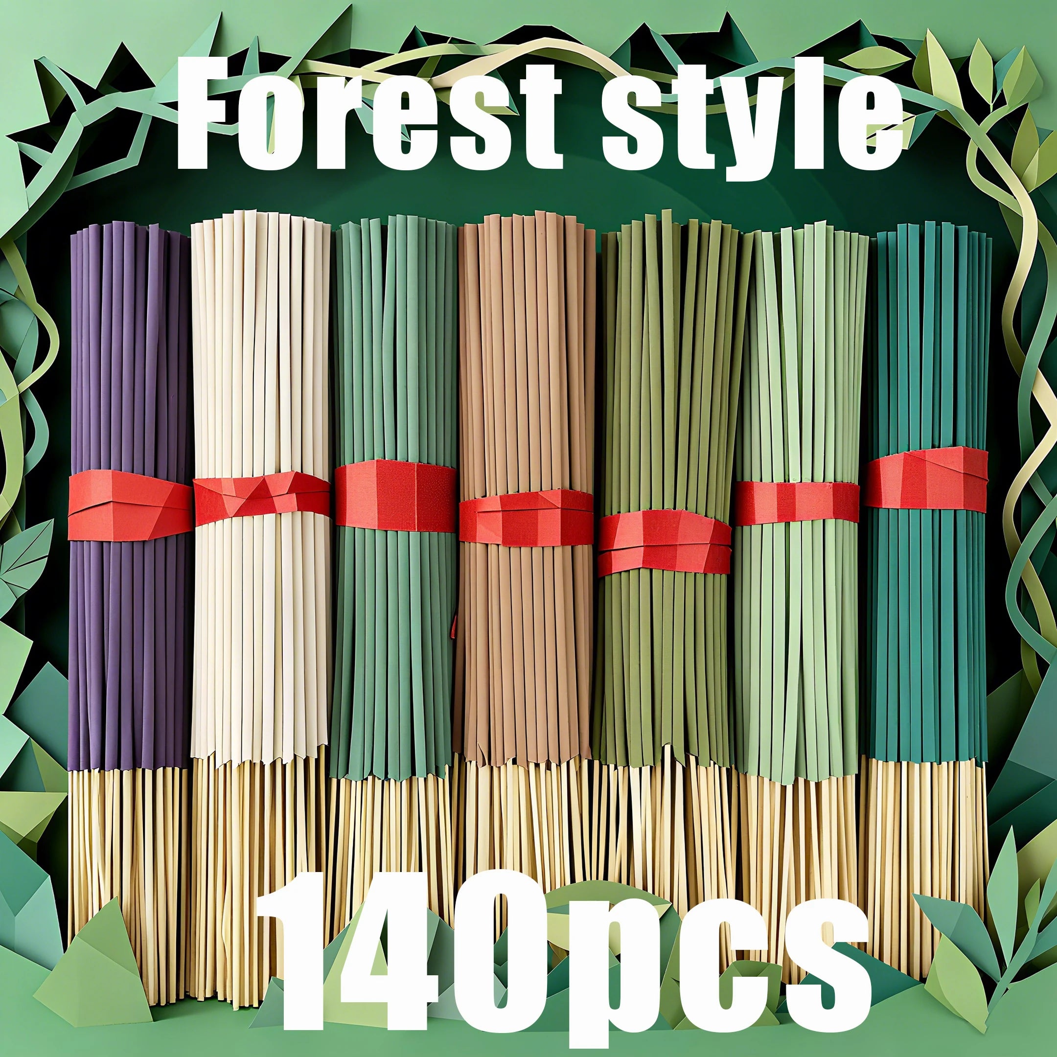 7 Sets of 140 Incense Sticks, Available in Four Seasonal Sets: Rose, Lavender, Sandalwood, Jasmine, Mint, Cherry Blossom, Herbal, and Dragon Blood Wood, with 20 Sticks Per Pack, Suitable for Home Use, Office, Yoga, Meditation