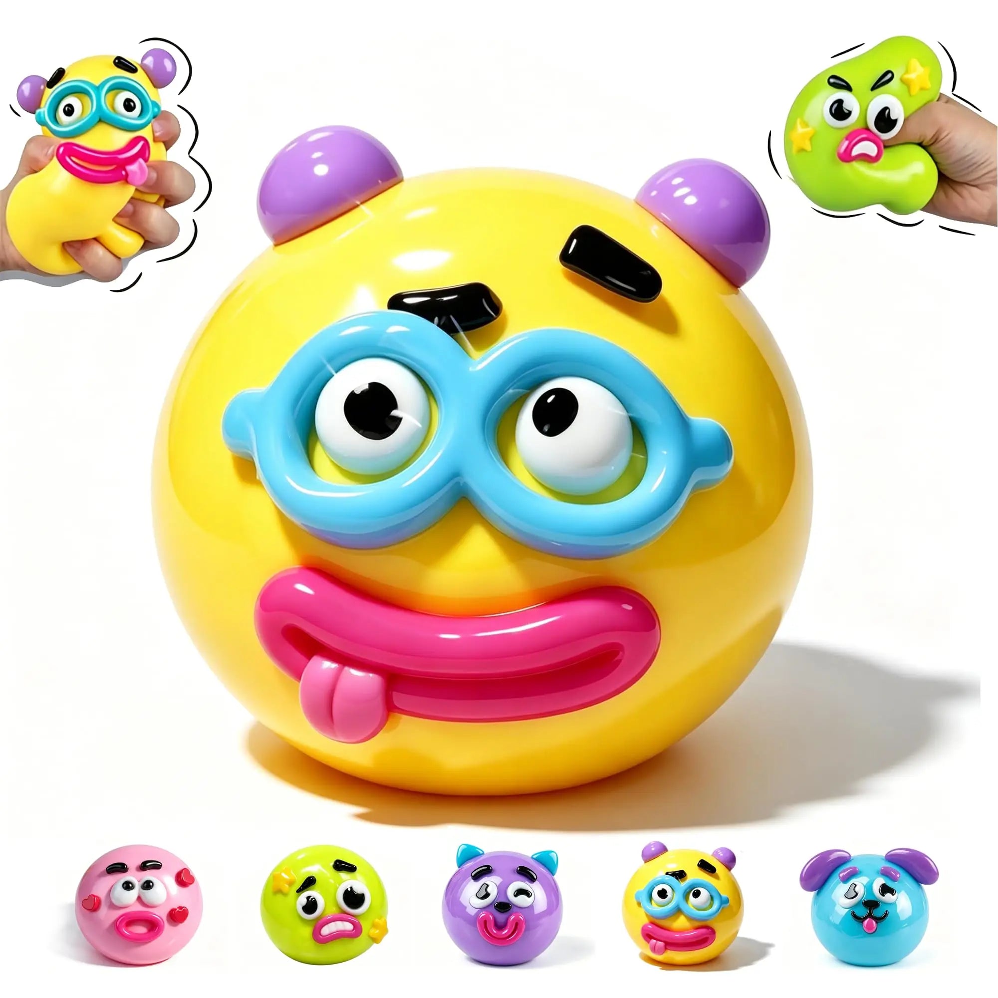 2026 NEW Smushers Squishy, Curiosities Dog Face Swap Squishy Toy, Soft Moldable Cute Slow Rise Squeeze Toy, Relaxing Sensory