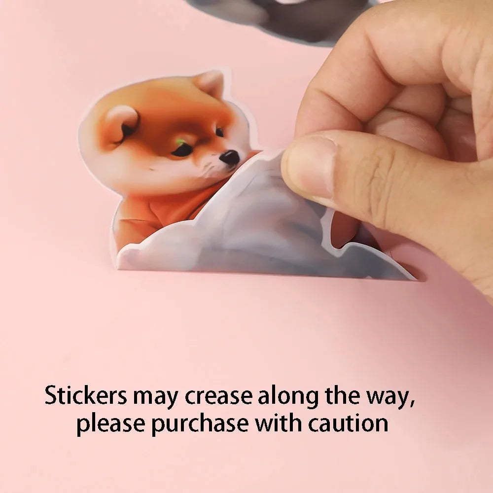 2pcs 3D Shiba Inu Stickers – Cute Orange Apparel Shiba Inu Stickers, 3D Cute Chubby Shiba Inu (Design), Silicone Self-Adhesive
