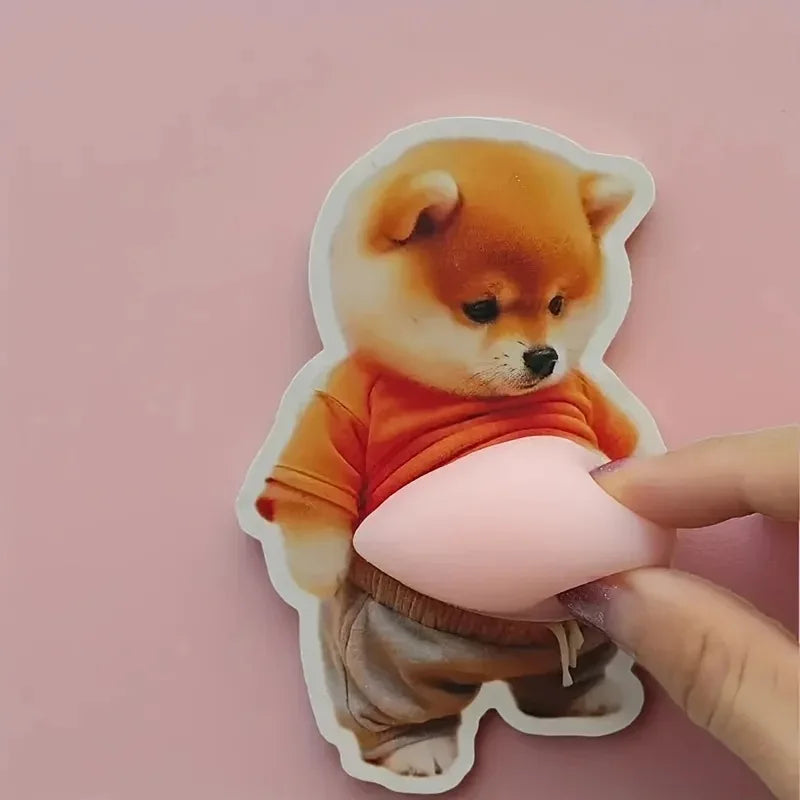 2pcs 3D Shiba Inu Stickers – Cute Orange Apparel Shiba Inu Stickers, 3D Cute Chubby Shiba Inu (Design), Silicone Self-Adhesive