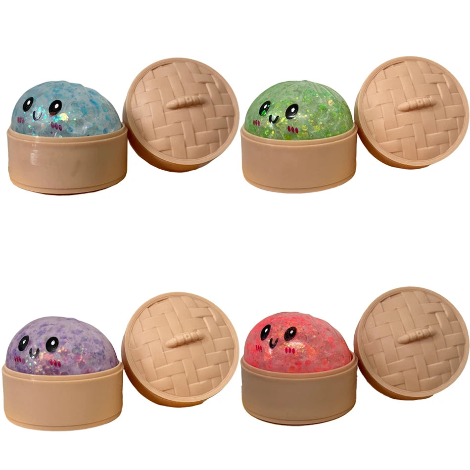Dumpling Pressure Dumpling Squishies Cute Colorful Bun Toy Slow Rising Stress Relief Fidget Toy for Kids Adults Anti-Anxiety Toy