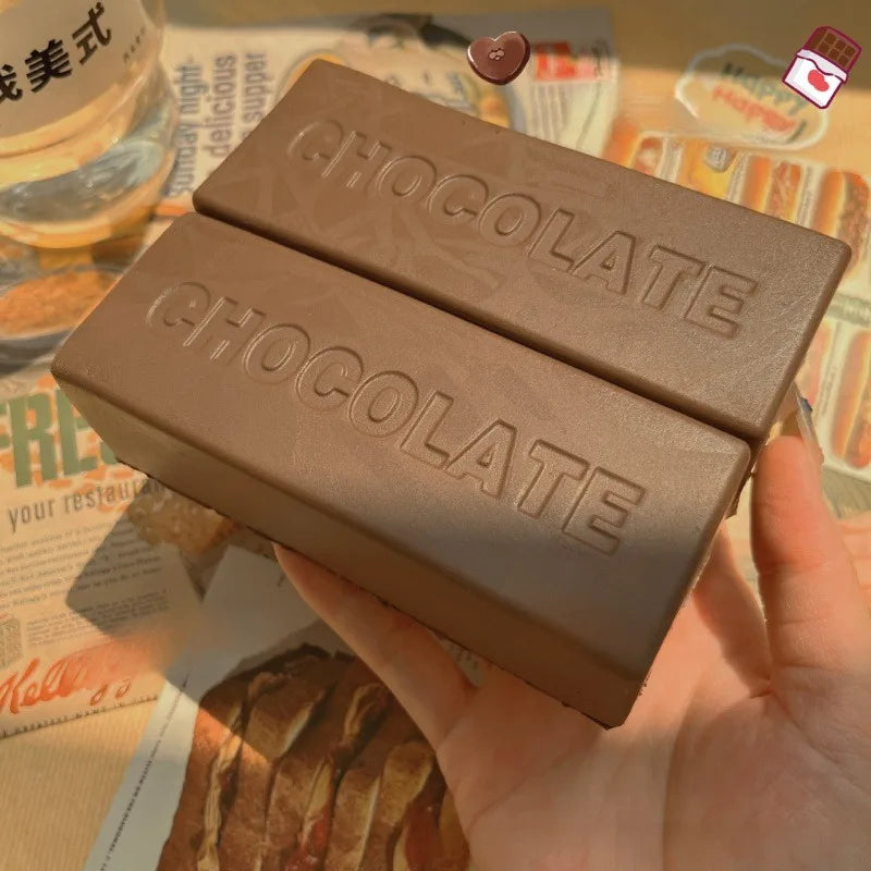Squishy Chocolate Bar Slow Rising Toy - Super Soft Sensory Fidget for Stress & Anxiety Relief | Gifts for Kids & Adults