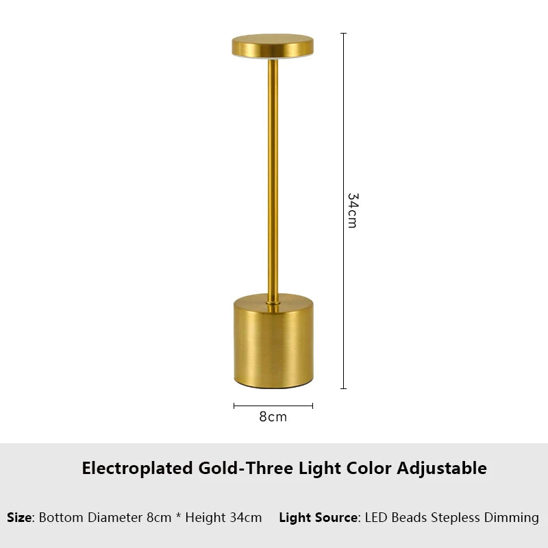 Simple Touch Sensor LED Table Lamp Rechargeable Desk Lamp 3Colors Adjustable Bedside Creative Ambient Light Bar Room Decor Light