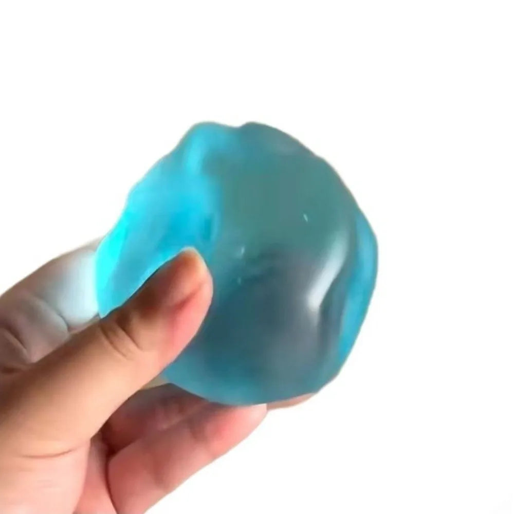 Blue Transparent Squishy Toys Slow Resilience Soft Material Anti Stress Sensory Fidgets Stress Relief Simulate Sensory