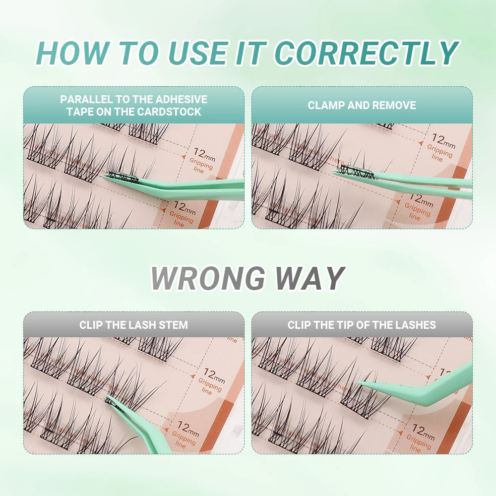 Anti-Stick Applicator No Glue Eyelashes Non Stick Coated Stainless Steel Tweezer Glue-free Eyelashes Beginner-Friendly tools
