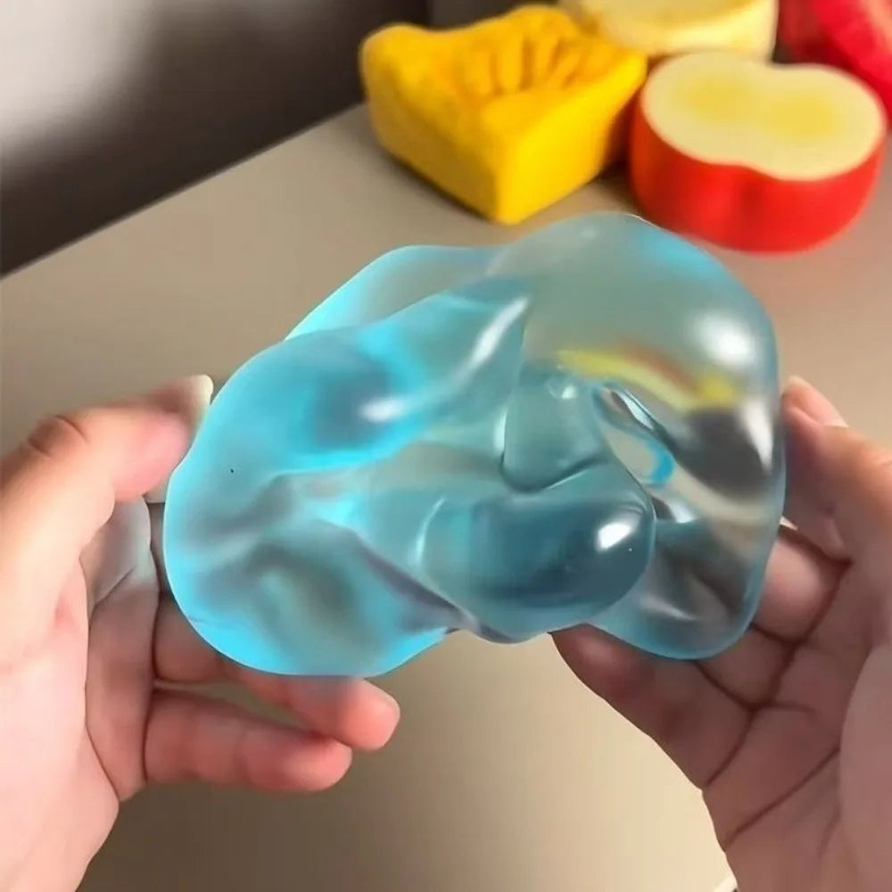 Blue Transparent Squishy Toys Slow Resilience Soft Material Anti Stress Sensory Fidgets Stress Relief Simulate Sensory