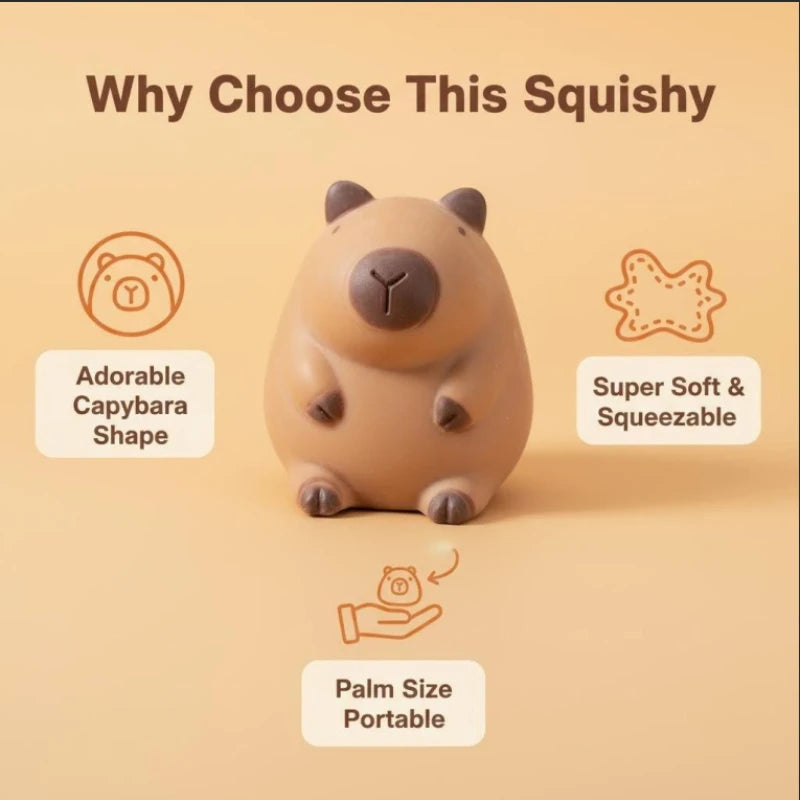 Capybara Slow Rising Squishy Kawaii Squishy Fidget Toy Stress Relief Squeeze Toy for Kids Adults Gift