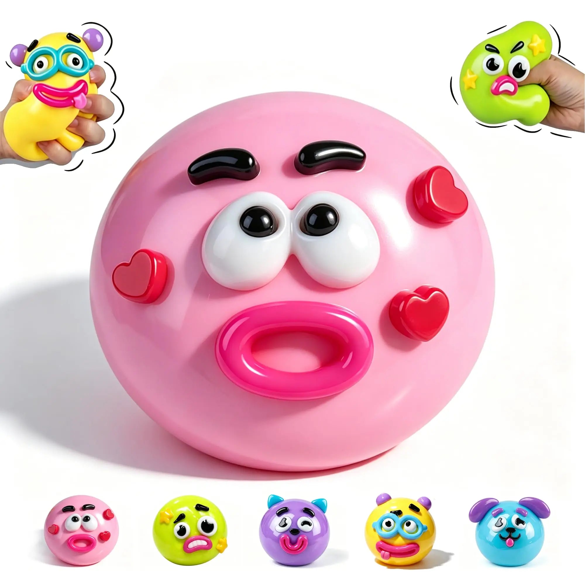 2026 NEW Smushers Squishy, Curiosities Dog Face Swap Squishy Toy, Soft Moldable Cute Slow Rise Squeeze Toy, Relaxing Sensory