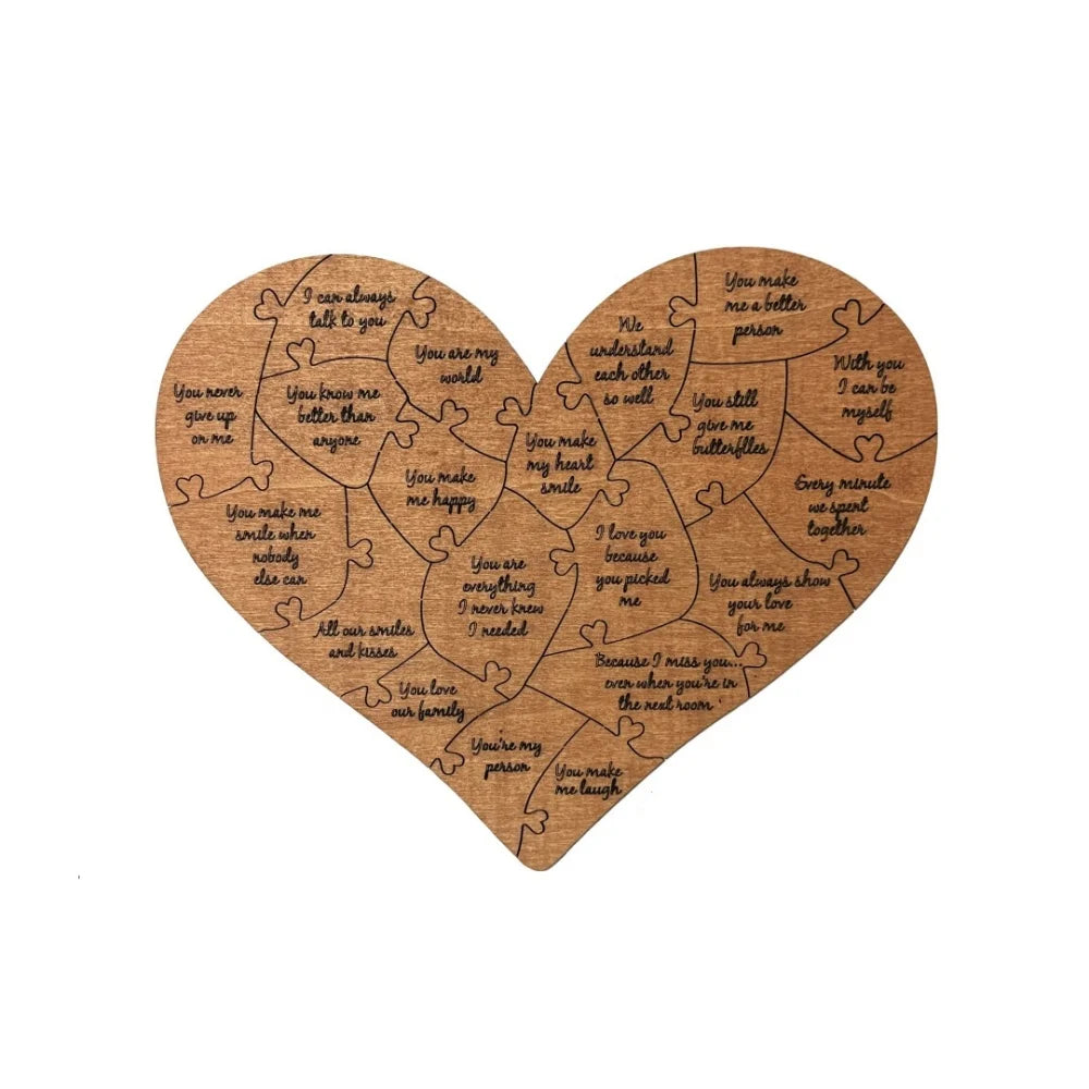 20 Reasons Why I Love You Puzzle Engraved Love Gift Home Decor Sentimental Gifts Personalized Mother's Day Valentine Day Gift