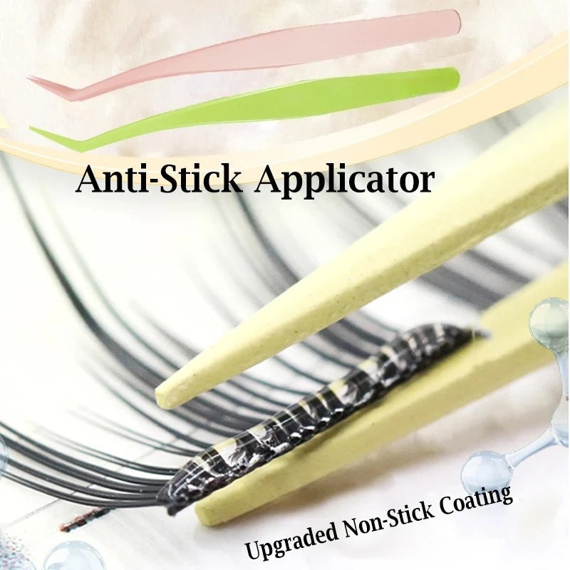 Anti-Stick Applicator No Glue Eyelashes Non Stick Coated Stainless Steel Tweezer Glue-free Eyelashes Beginner-Friendly tools