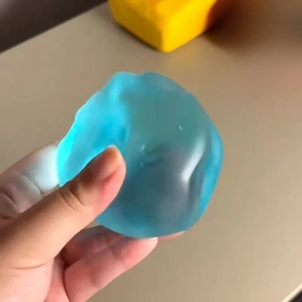 Blue Transparent Squishy Toys Slow Resilience Soft Material Anti Stress Sensory Fidgets Stress Relief Simulate Sensory