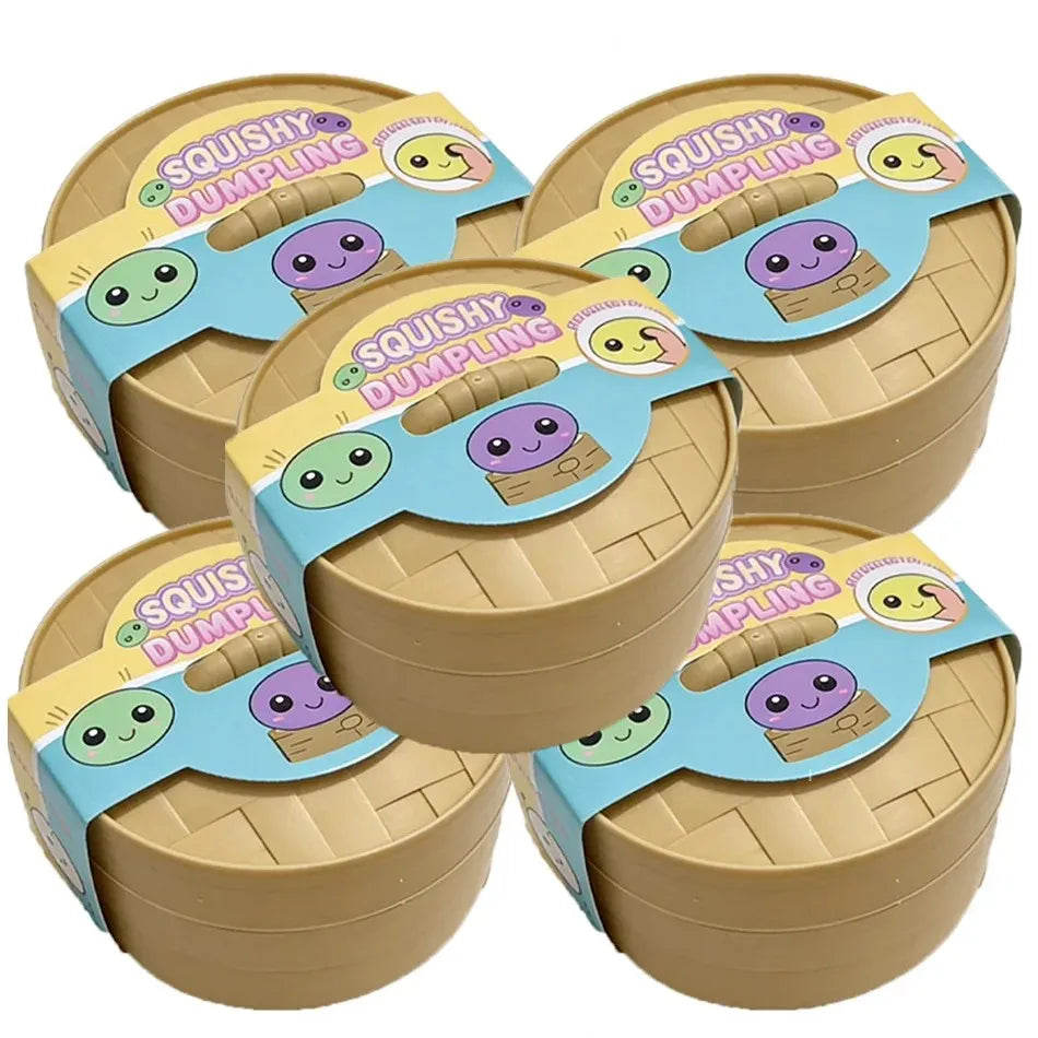 Dumpling Pressure Dumpling Squishies Cute Colorful Bun Toy Slow Rising Stress Relief Fidget Toy for Kids Adults Anti-Anxiety Gif