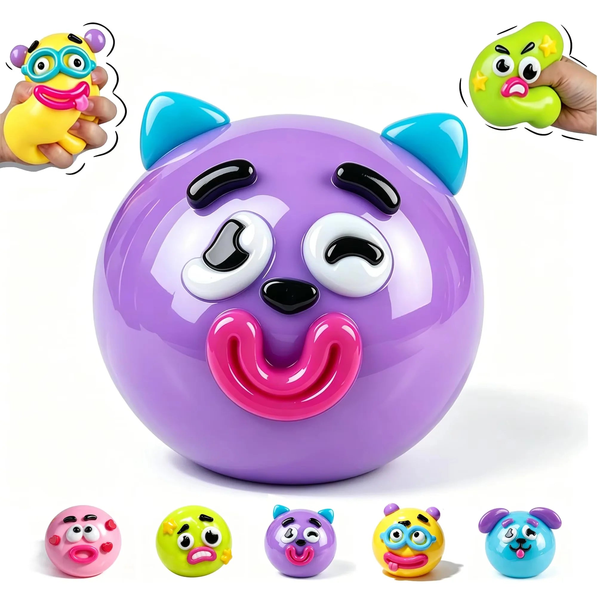 2026 NEW Smushers Squishy, Curiosities Dog Face Swap Squishy Toy, Soft Moldable Cute Slow Rise Squeeze Toy, Relaxing Sensory