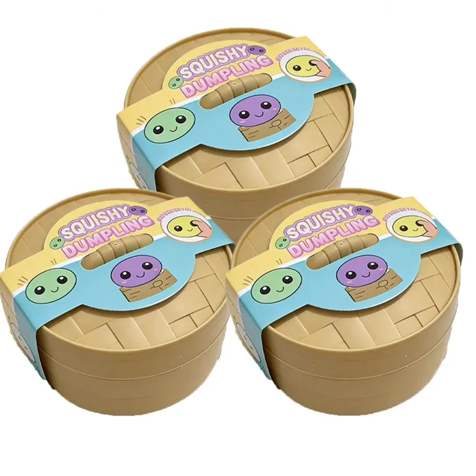 Dumpling Pressure Dumpling Squishies Cute Colorful Bun Toy Slow Rising Stress Relief Fidget Toy for Kids Adults Anti-Anxiety Gif
